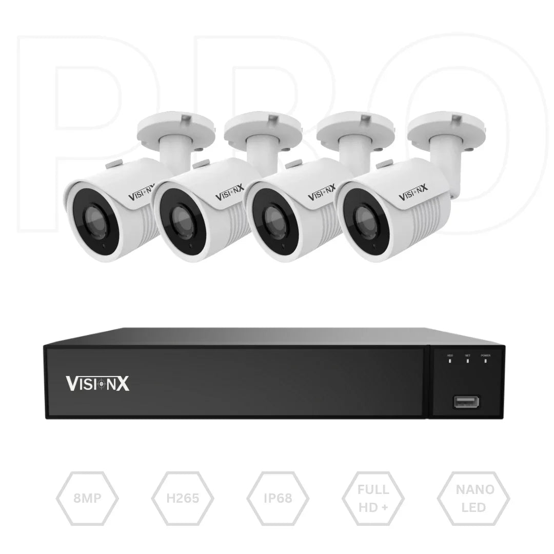 Kit de Cámaras VISIONX PRO SERIES 8MP LITE | 4CH | IP68 | DIY | BitVision
