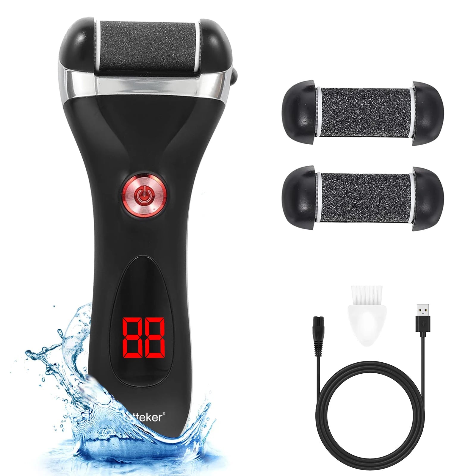 HATTEKER HT-563 Eliminador Eléctrico de Callos para Pie, Recargable, Impermeable