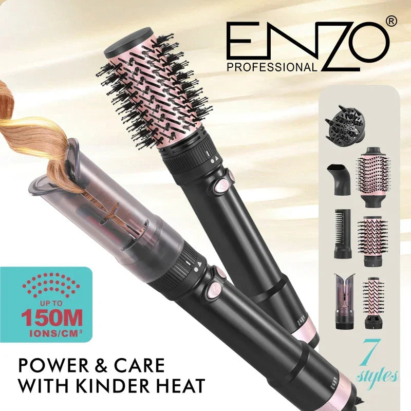 ENZO EN-760 Secador 7 en 1 con Cepillo y Rizador