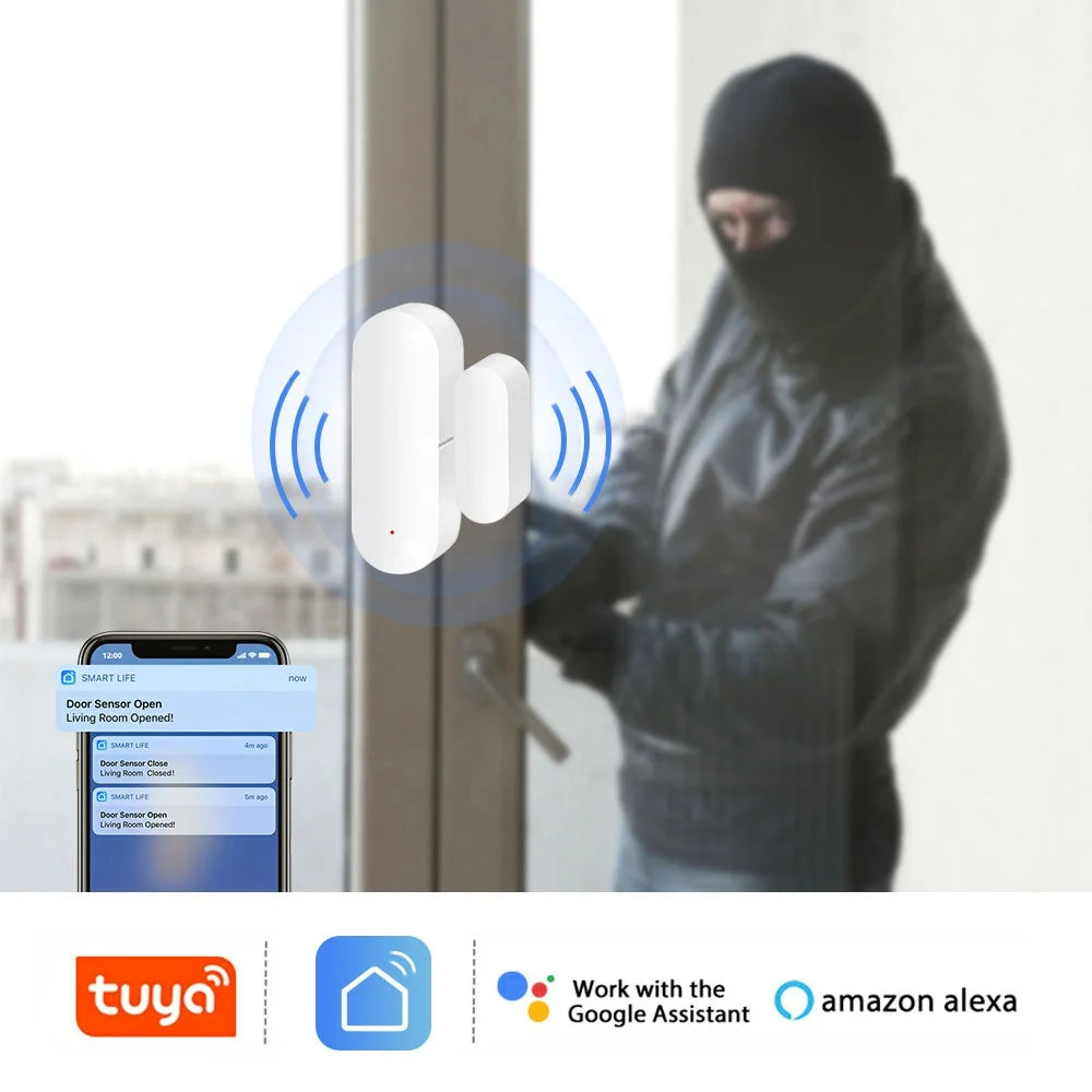 Sensor WiFi Tuya 2-en-1 Puerta y Luz, Detección Baja Batería
