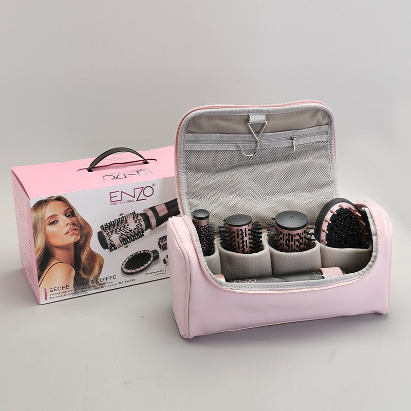 Estilizador de Aire Caliente ENZO Lujo Profesional: 4 Cabezales Intercambiables, Rotación Automática