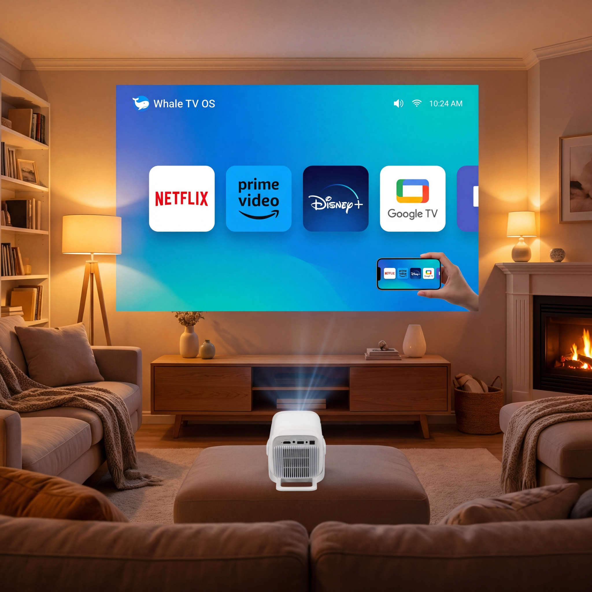 VIZTAX CORECAST™ | Proyector Inteligente Premium 400 ANSI | WiFi Bluetooth Netflix