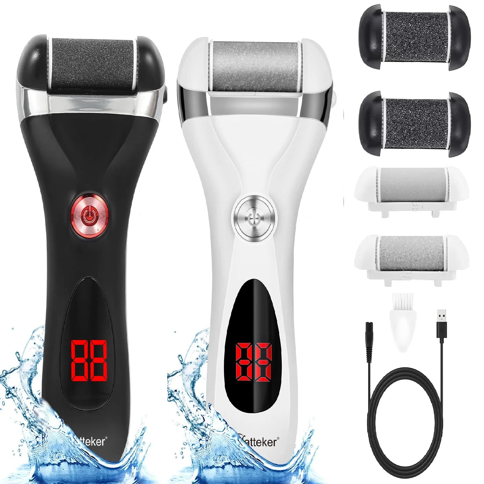 HATTEKER HT-563 Eliminador Eléctrico de Callos para Pie, Recargable, Impermeable