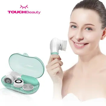 Cepillo de limpieza facial eléctrico con cabezas intercambiables, impermeable, para limpieza profunda de poros