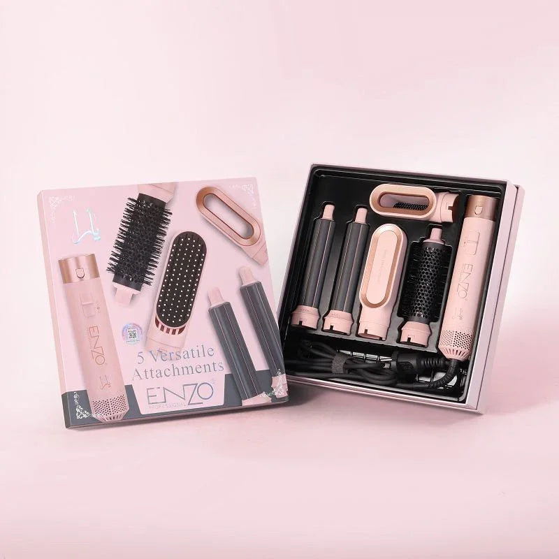 Kit Estilizador de Aire Multifuncional 5 en 1 ENZO Profesional, Rosa Durazno